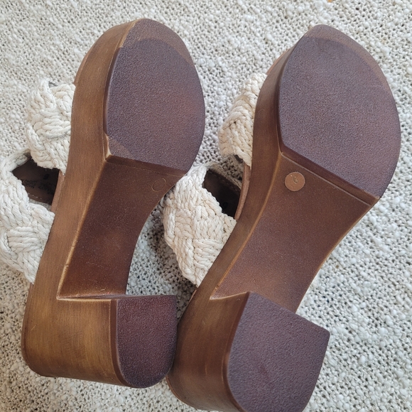 Seychelles Womens SZ 6 Smoke Show Heeled Natural Macrame SandalBoho NWOT or box - Picture 10 of 10